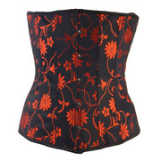 Red Floral Underbust Corset