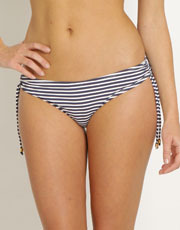 Antibes Ruched Brief - Navy and White