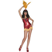 Red  & amp; Gold Burlesque Costume