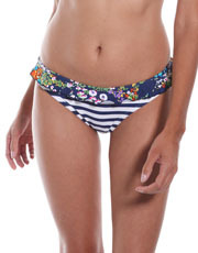 Milly Stripe Classic Brief with Frill - Navy and White