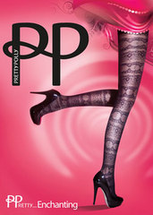 Pretty Polly Enchanting Banded Lace Design Tights