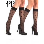 Pretty Polly Bow/Heart Knee Highs 2PP