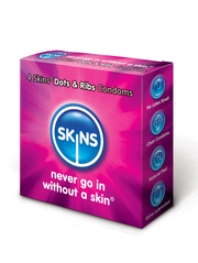 Skins Dots  & amp; Ribs Condoms 4 pack