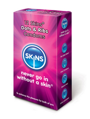 Skins Dots  & amp; Ribs Condoms 12 pack