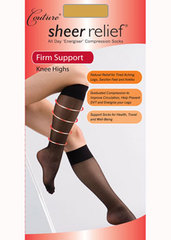 Couture Sheer Relief Firm Support Knee Highs