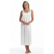 Embroidered Rose Trim Knitted Satin Lace Strap Nightdress