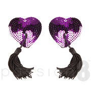 Purple Love Heart Nipple Tassels