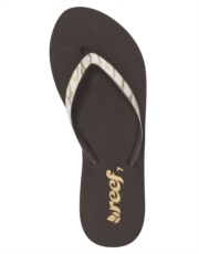 Womens Krystal Star Luxe Flip Flop - Brown, White and Gold