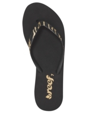 Womens Krystal Star Luxe Flip Flop - Black and Gold