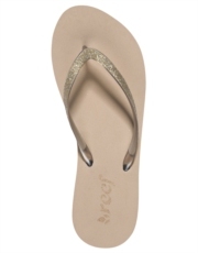 Womens Krystal Star Wedge Flip Flop - Taupe and Champagne
