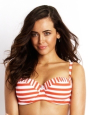 Seaview D Cup Bustier Bra - Coral