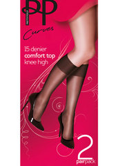 Pretty Polly Curves Comfort Top Knee Highs