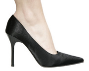 The Highest Heel Shoes Classic Black Satin