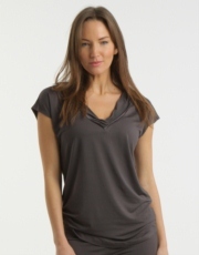 Naked Glamour SS PJ Top - Black Coffee