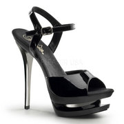 Pleaser Shoes Blondie-609 Black Patent