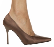 The Highest Heel Shoes Classic Brown Satin