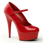 Pleaser Shoes Delight 687 Red Patent