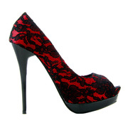 The Highest Heel Shoes Eternity-11 Black and Red