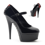 Pleaser Shoes Delight 687FH Black and Red