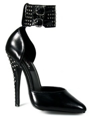 Pleaser Shoes Domina-414 Black Leather